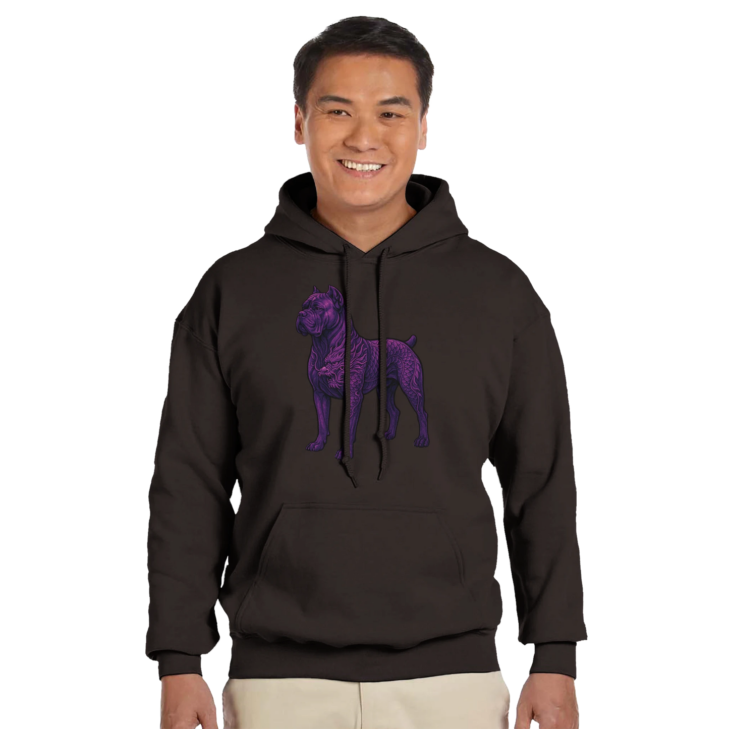 Sweat à capuche adulte unisexe classique marron Dragon Cane Corso