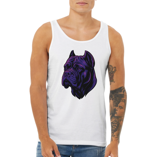 Débardeur adulte unisexe premium blanc tête Cane Corso