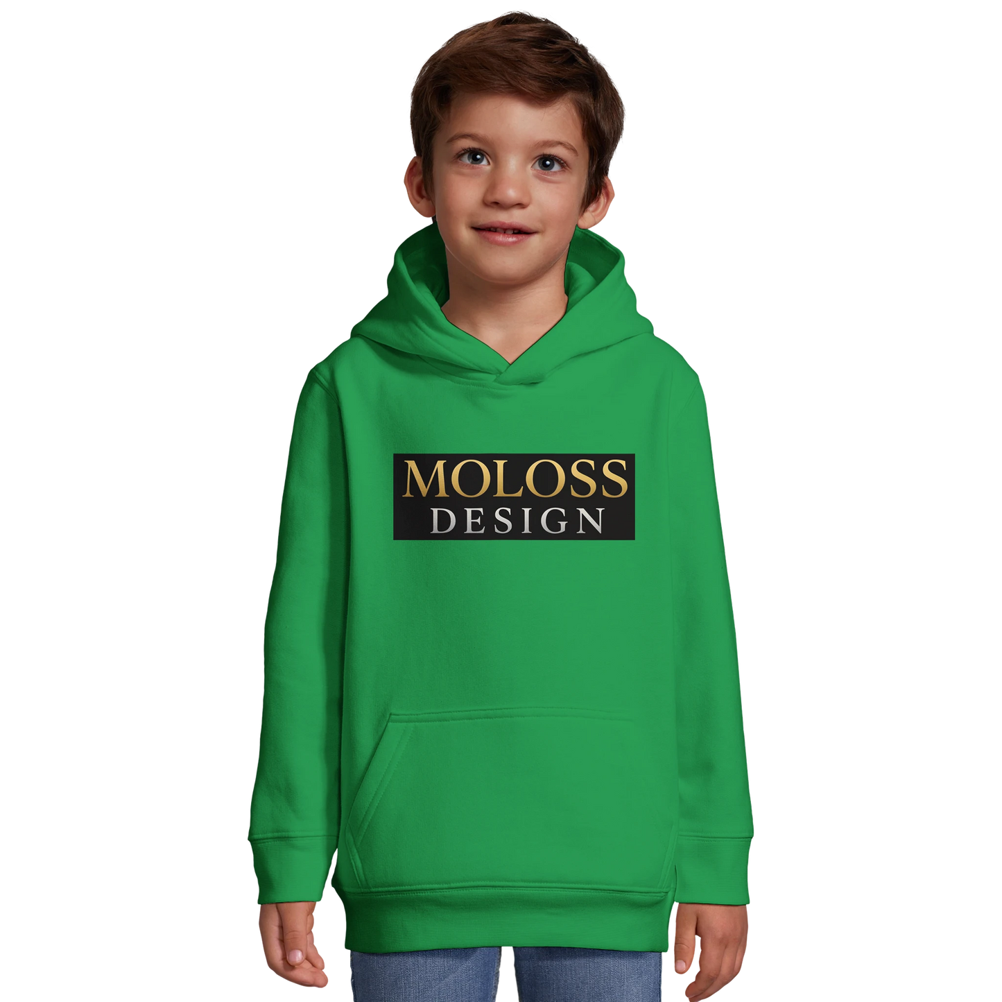 Sweat-shirt à capuche enfant vert MolossDesign