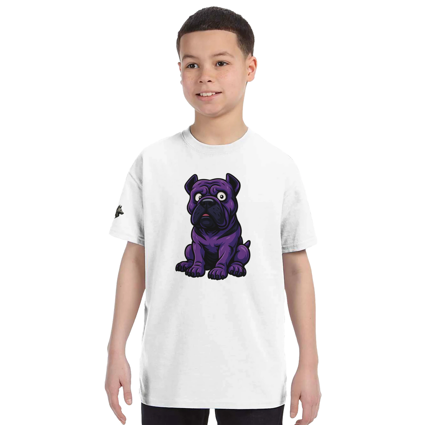 T-shirt enfant unisexe classique ras du cou blanc Cane Corso humour