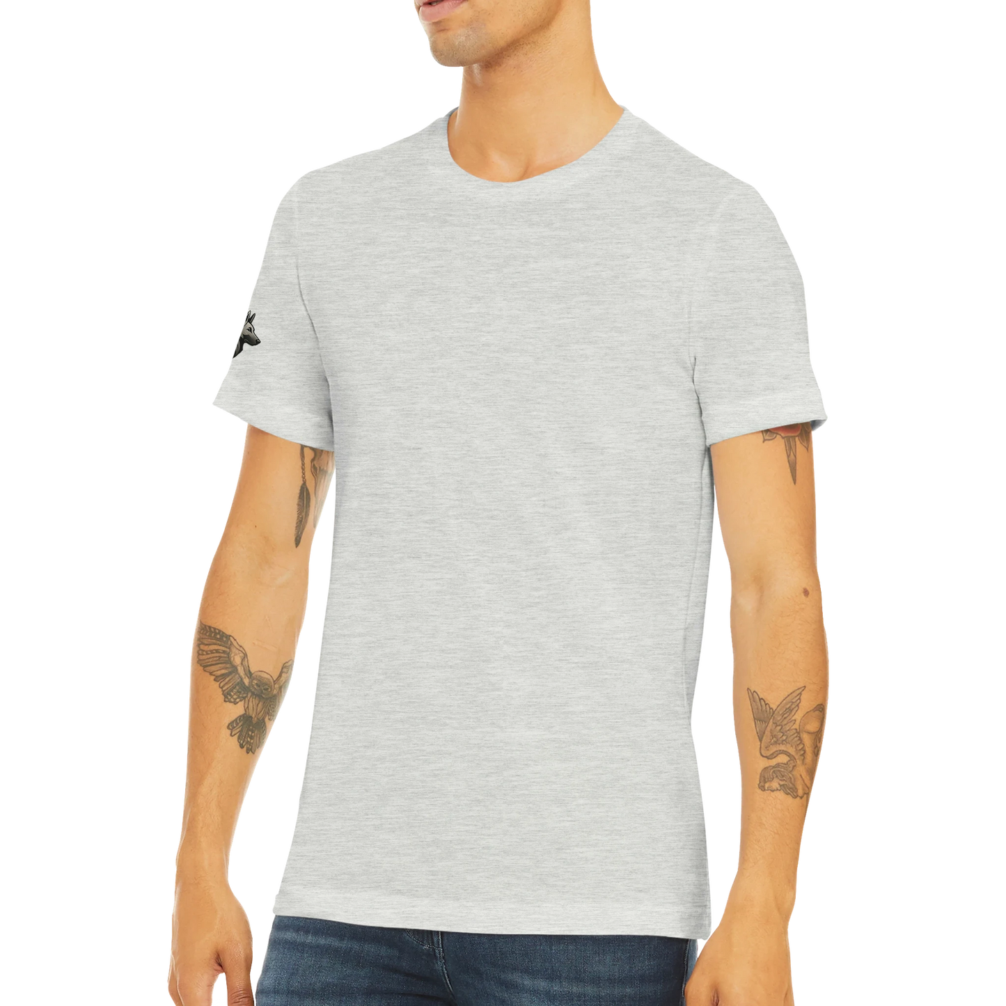 T-shirt sport unisexe Triblend adulte uni avec logo sur manche droite MolossDesign