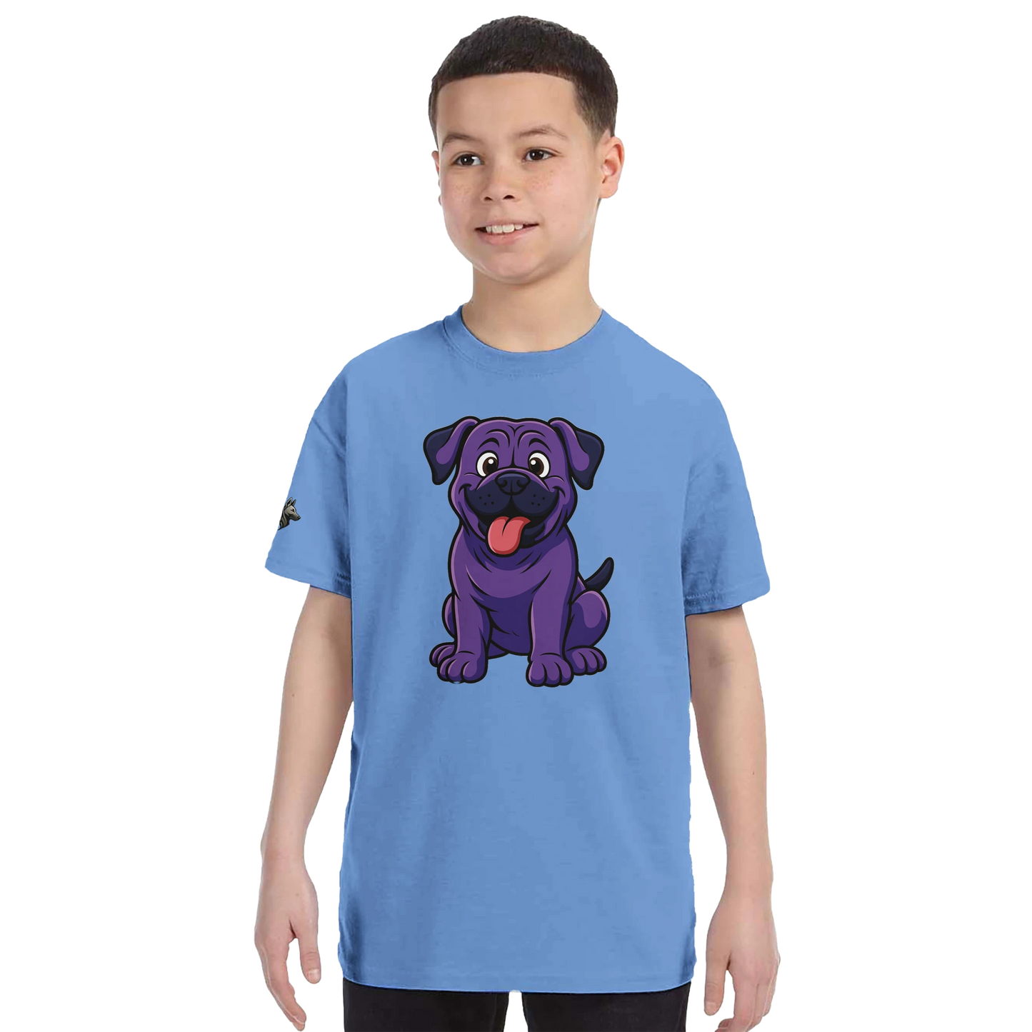T-shirt enfant unisexe classique ras du cou bleu Cane Corso humour