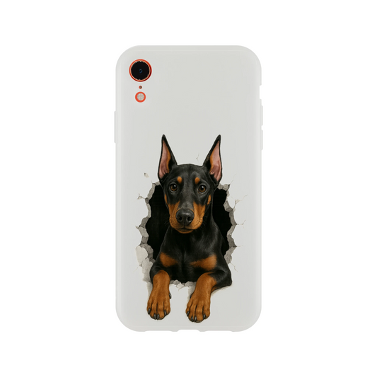 Coque pour Iphone Dobermann trou mur