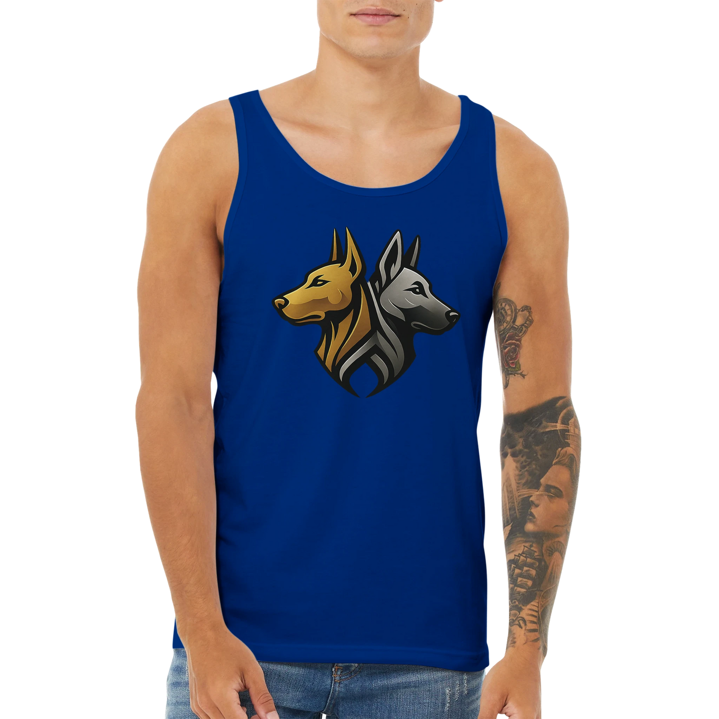 Débardeur adulte unisexe premium bleu logo MolossDesign