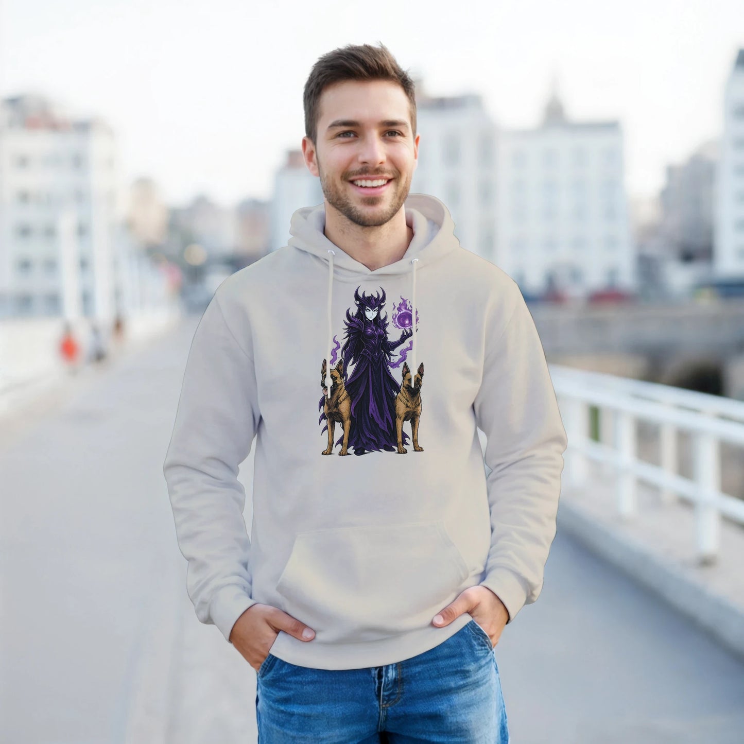 Sweat à capuche adulte unisexe classique beige Fantastique Malinois