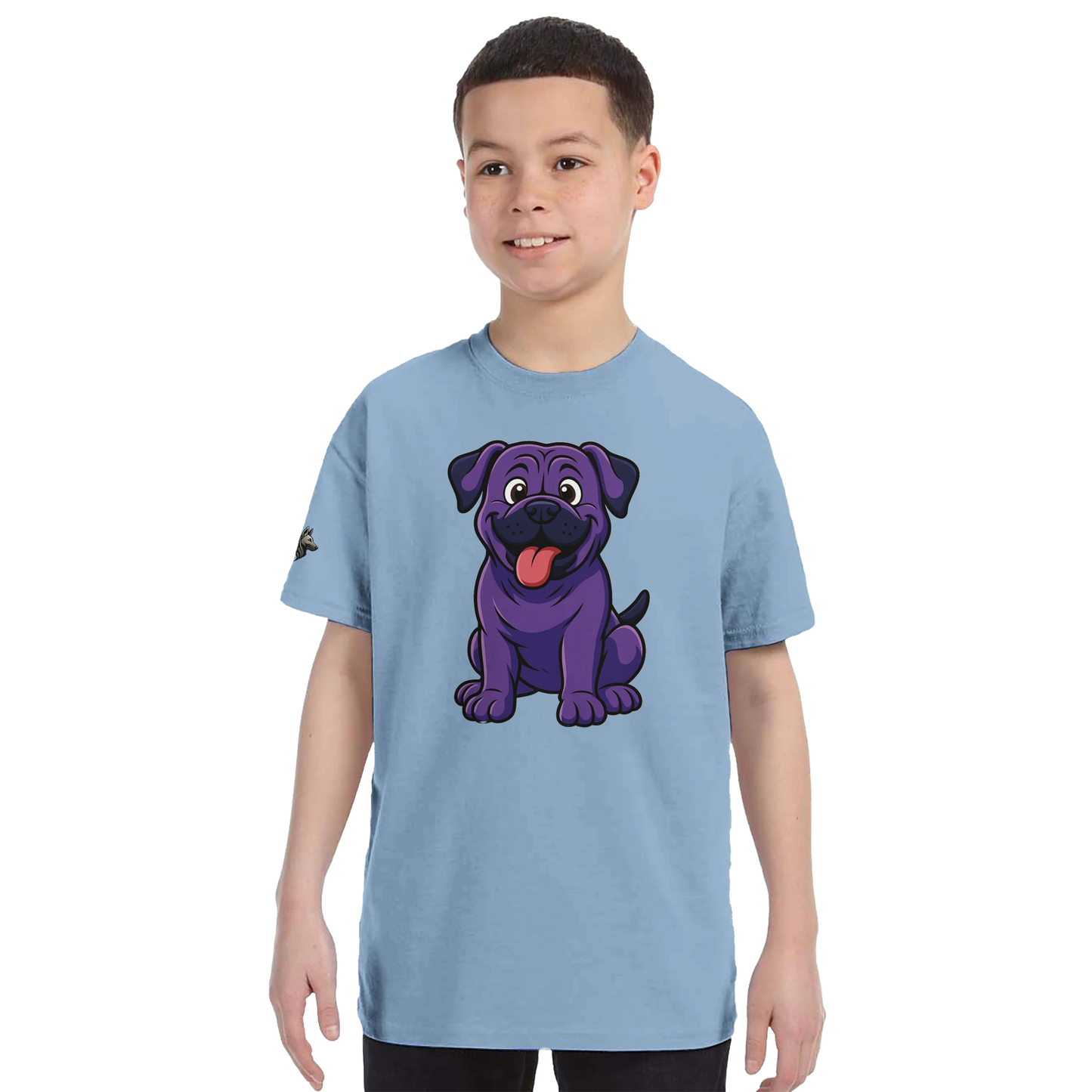 T-shirt enfant unisexe classique ras du cou bleu Cane Corso humour