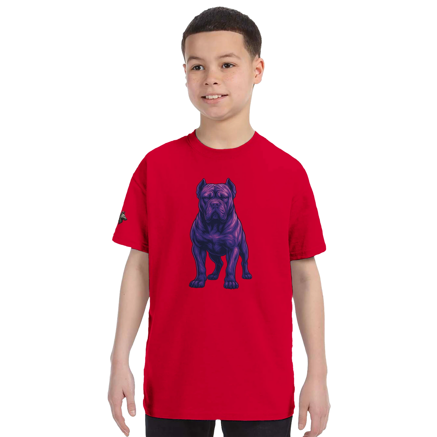 T-shirt enfant unisexe classique ras du cou rouge Cane Corso