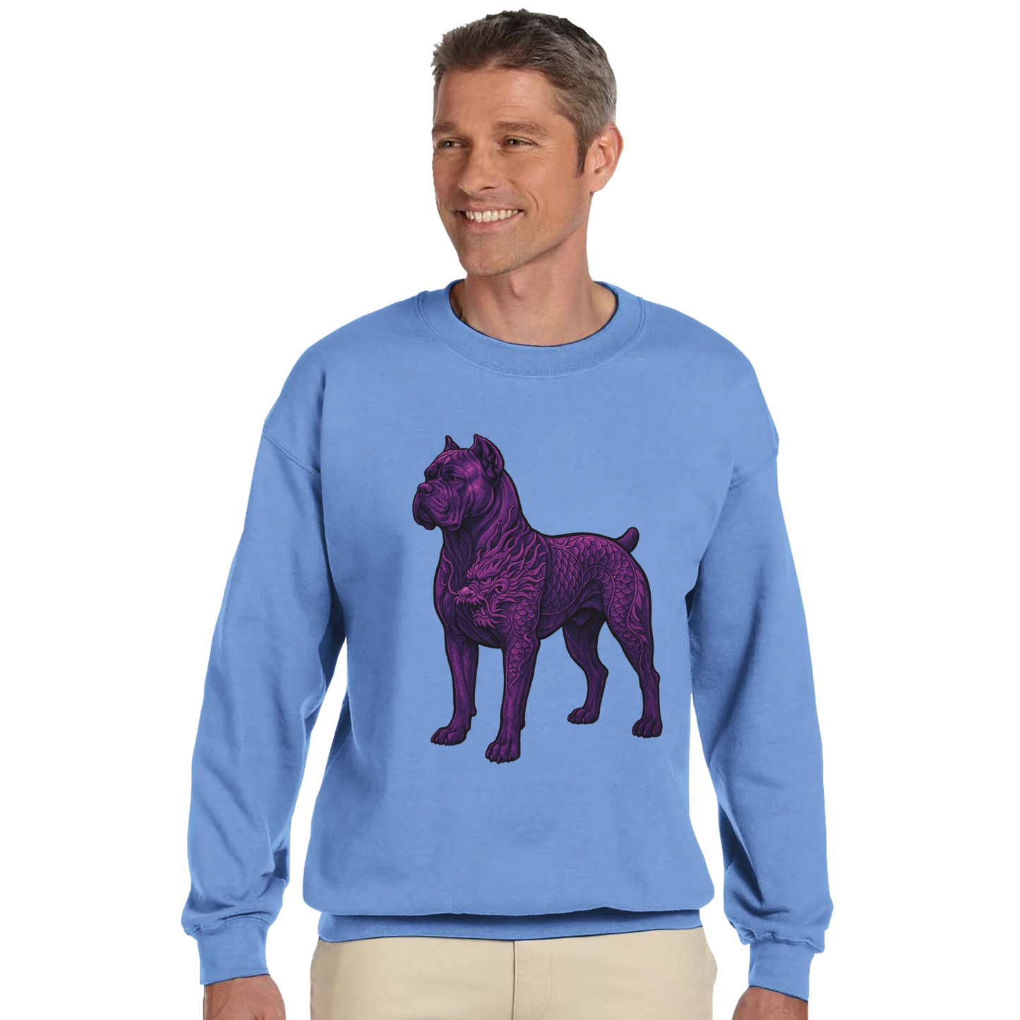Sweat-shirt adulte unisexe classique ras du cou bleu Cane Corso