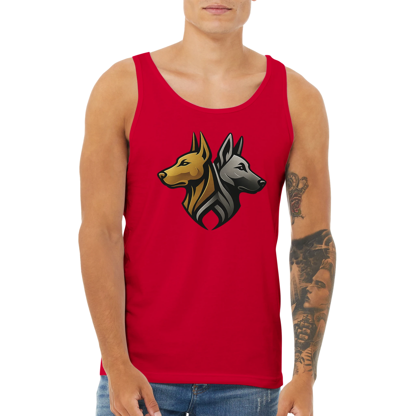 Débardeur adulte unisexe premium rouge logo MolossDesign