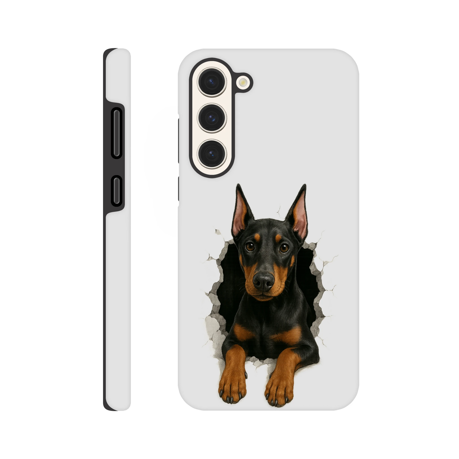 Coque résistante pour Samsung Galaxy S Dobermann trou mur
