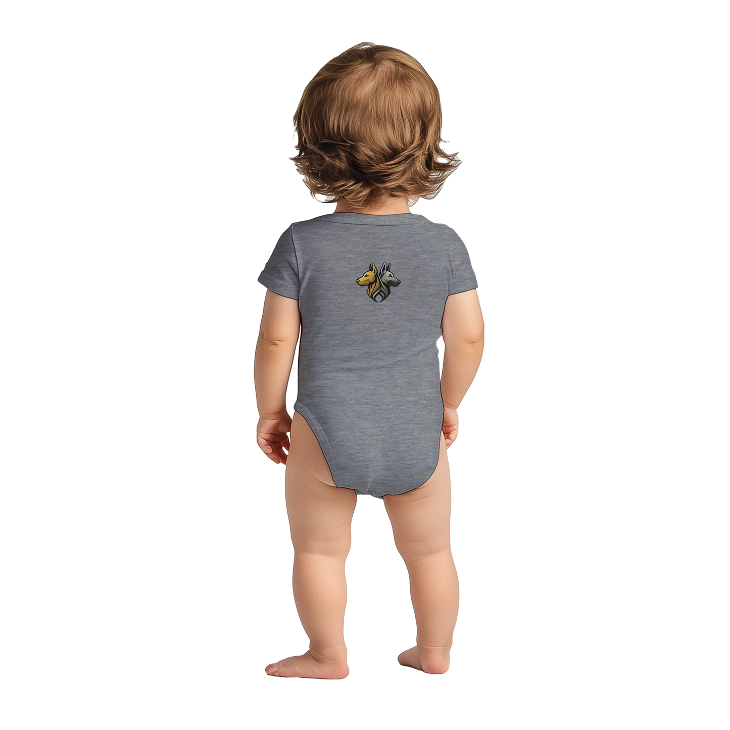 Body bébé gris coton manches courtes Cane Corso logo MolossDesign