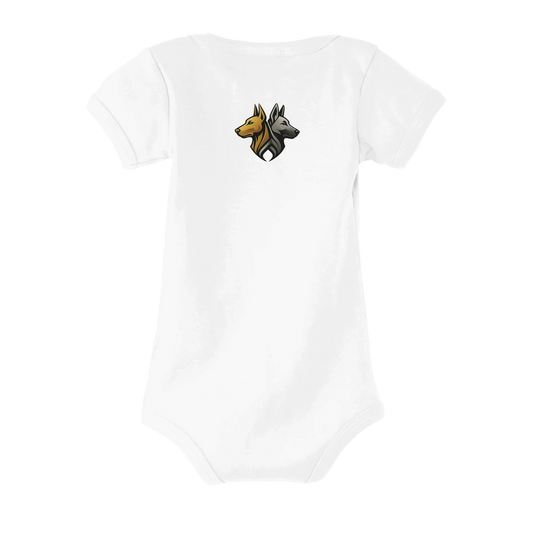 Body bébé blanc coton bio manches courtes Cane Corso logo MolossDesign