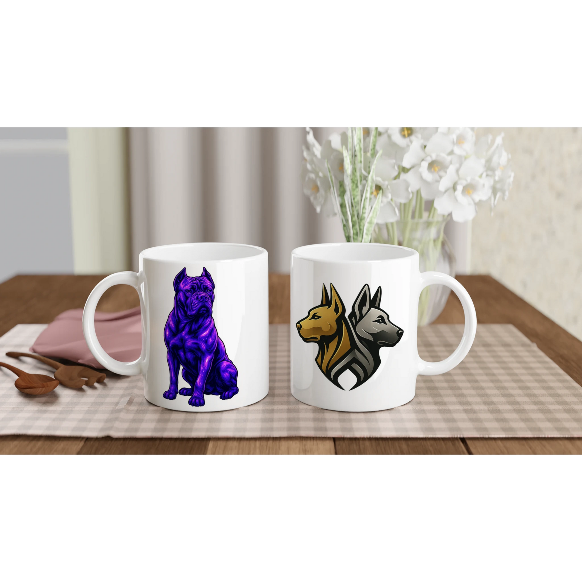 Mug en céramique blanche de 443 ml (15 oz) Cane Corso