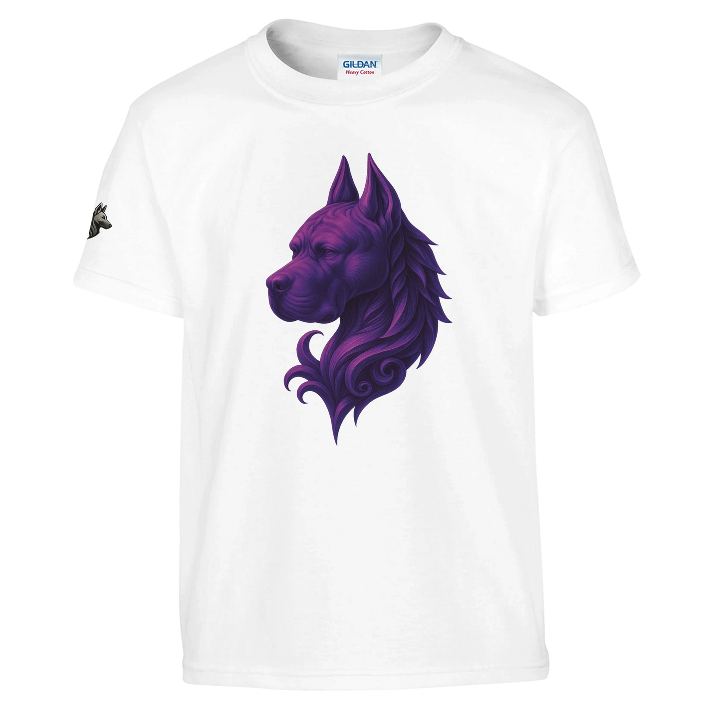 T-shirt enfant unisexe classique ras du cou blanc tête majestueuse Cane Corso