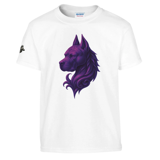 T-shirt enfant unisexe classique ras du cou blanc tête majestueuse Cane Corso
