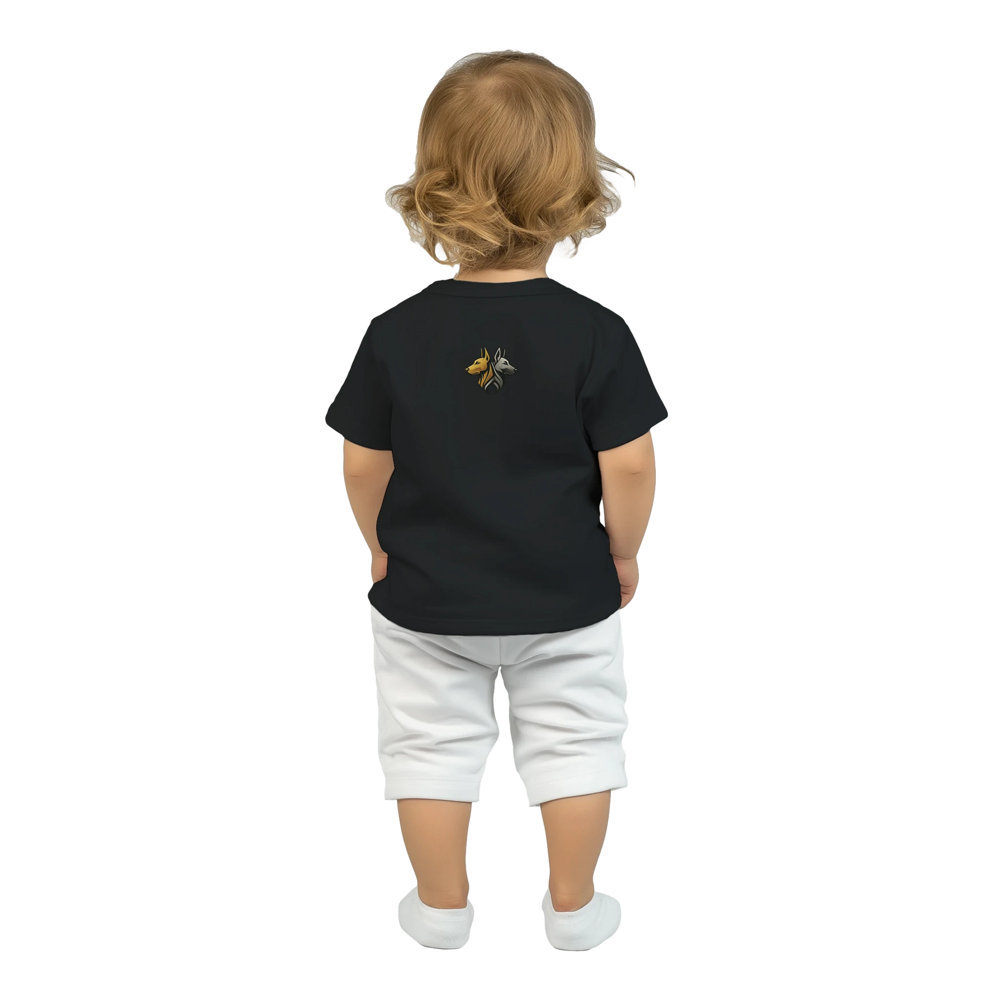 T-shirt bébé noir coton manches courtes Dobermann logo MolossDesign