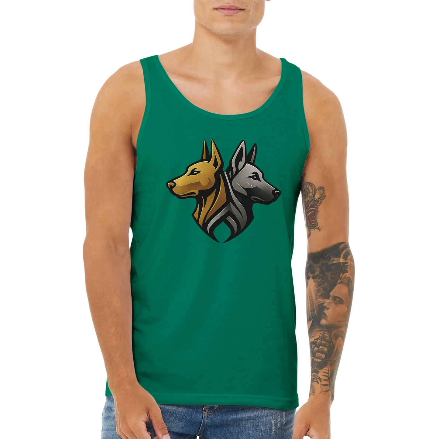 Débardeur adulte unisexe premium vert logo MolossDesign