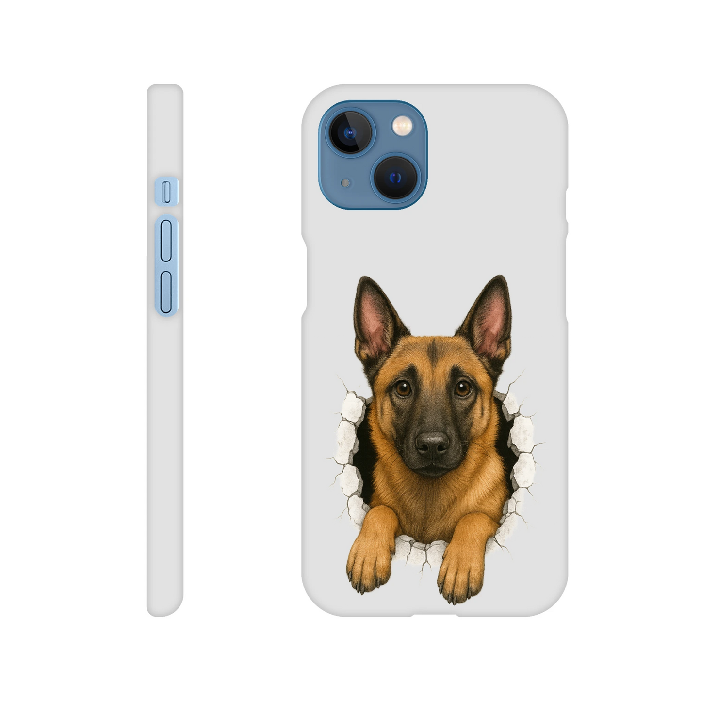 Coque de téléphone pour Iphone Malinois trou mur2