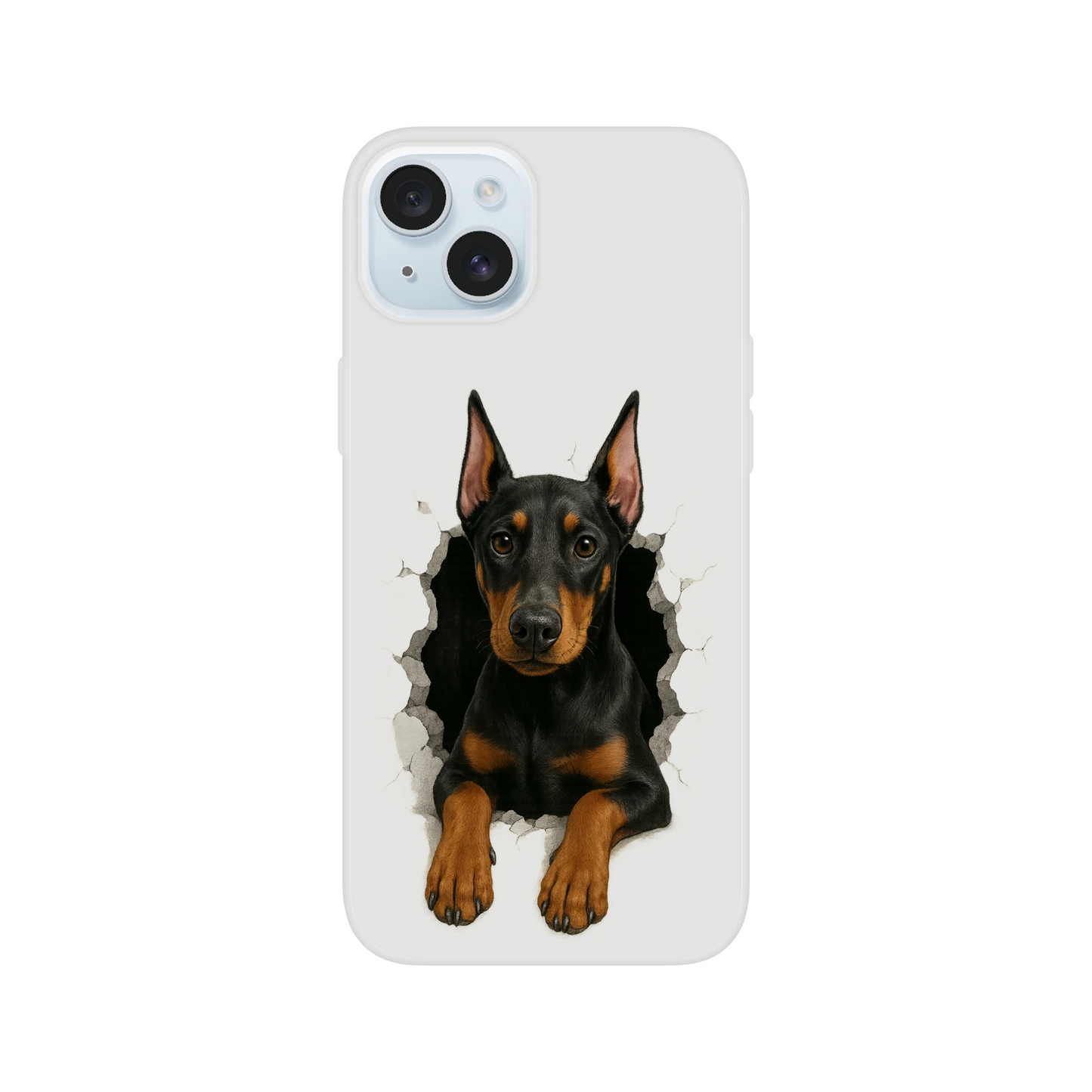 Coque pour Iphone Dobermann trou mur