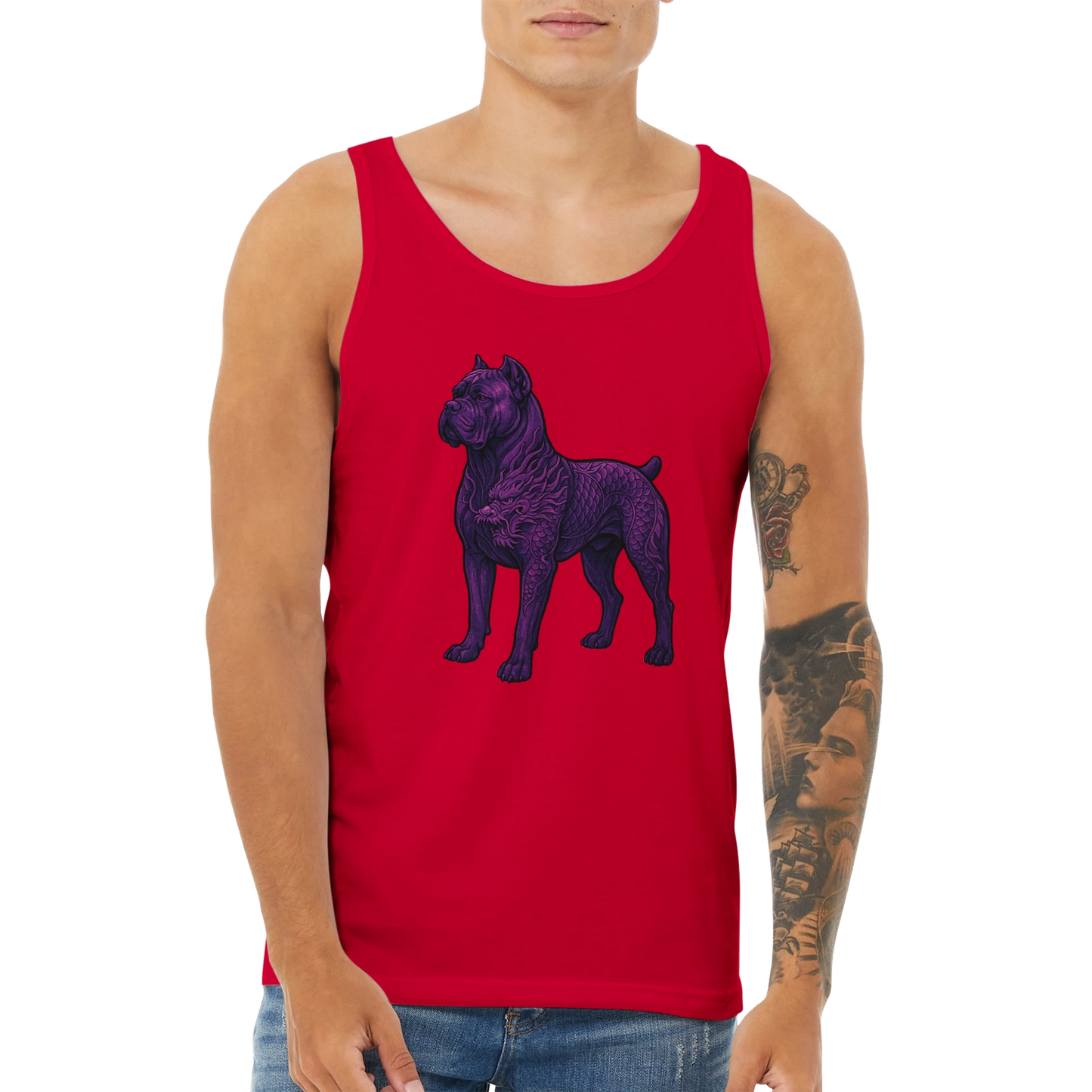 Débardeur adulte unisexe premium rouge Cane Corso