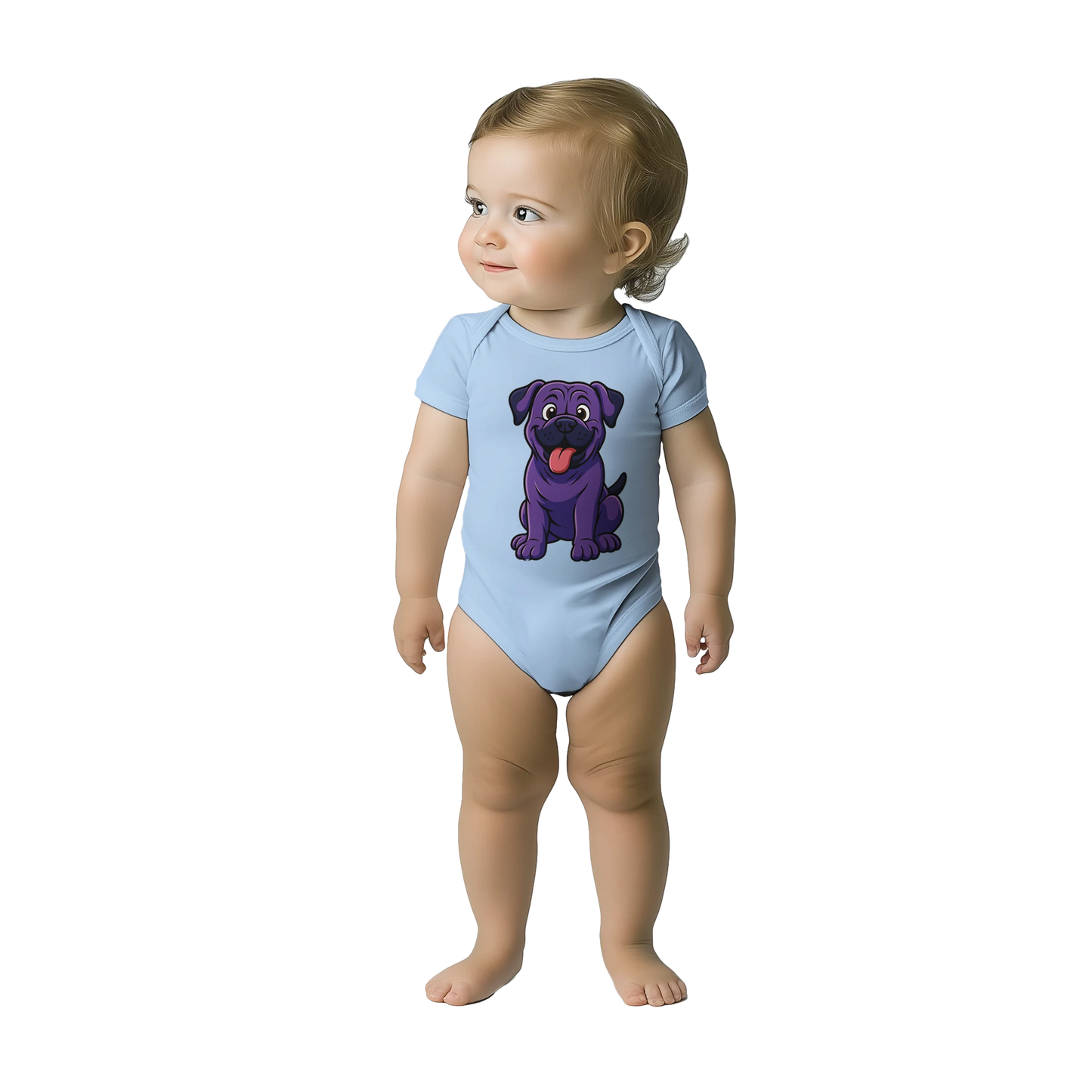 Body bébé bleu ciel coton manches courtes Cane Corso