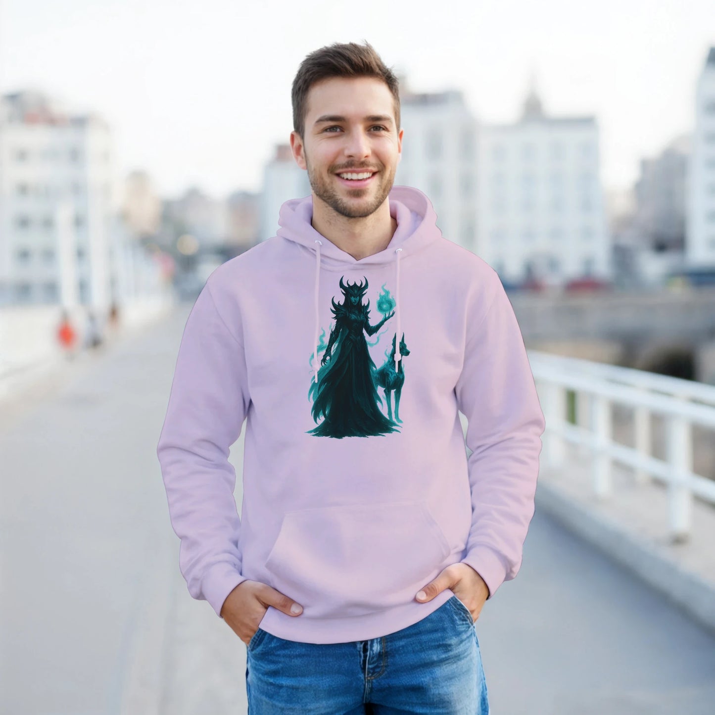 Sweat à capuche adulte unisexe classique rose Fantastique Dobermann