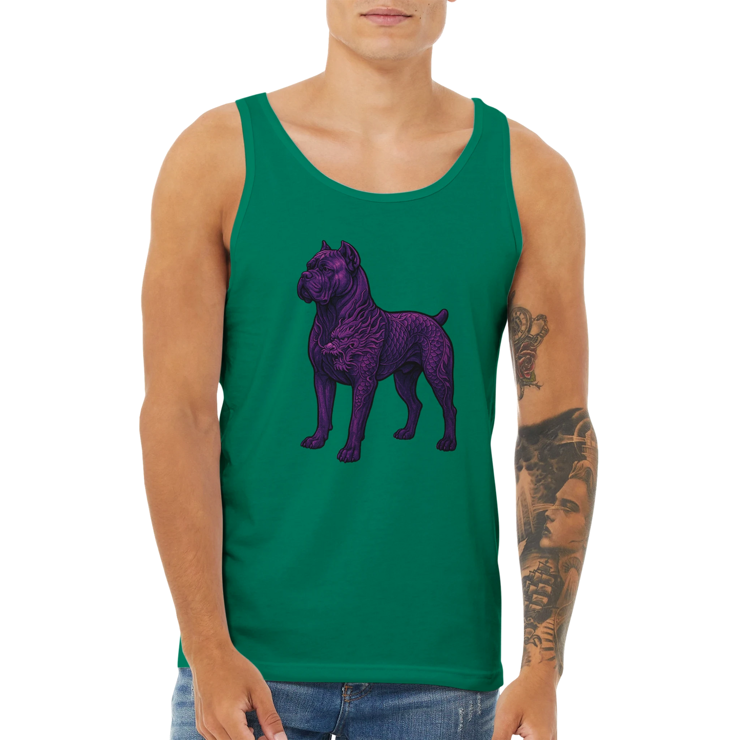 Débardeur adulte unisexe premium vert Cane Corso