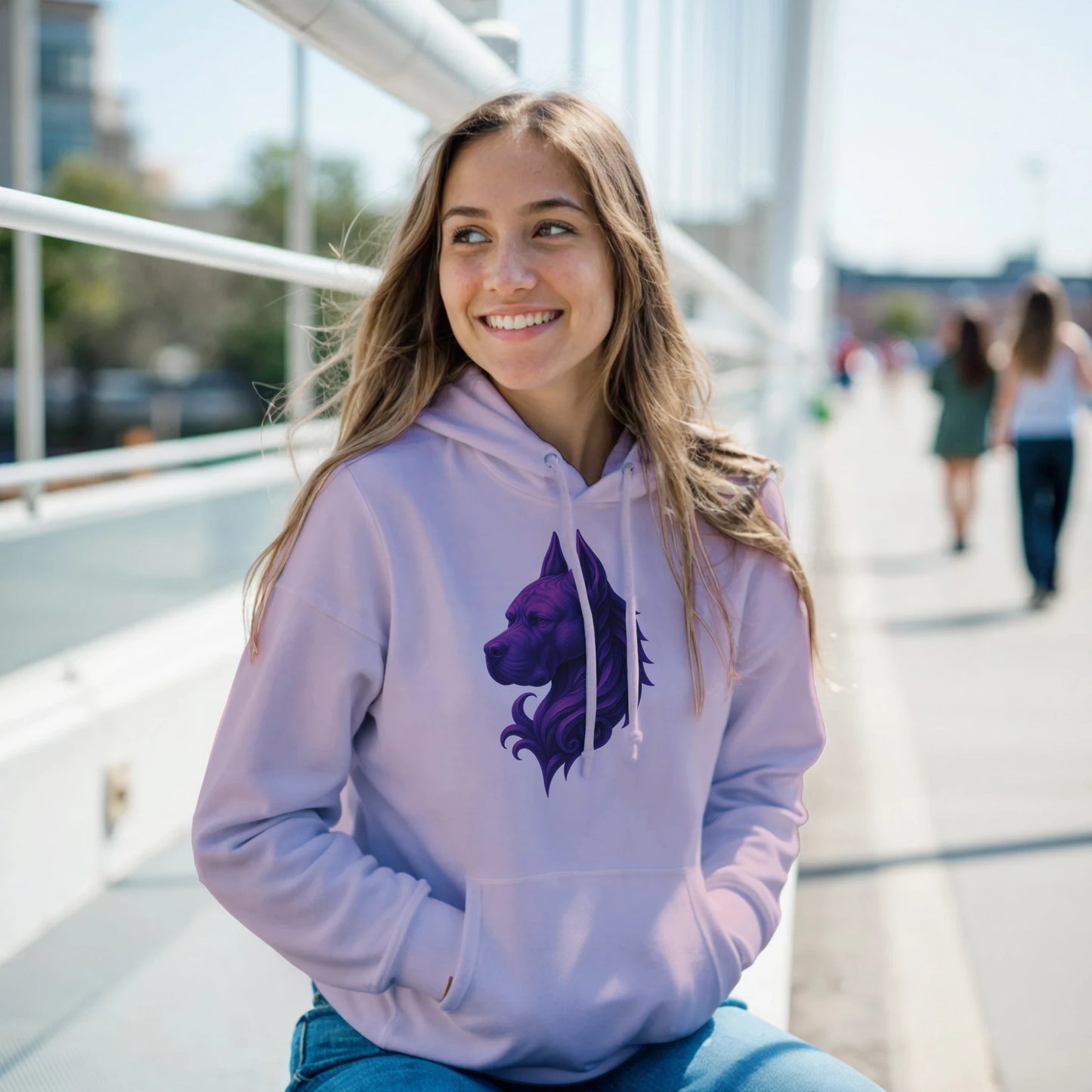 Sweat à capuche adulte unisexe classique rose tête majestueuse Cane Corso