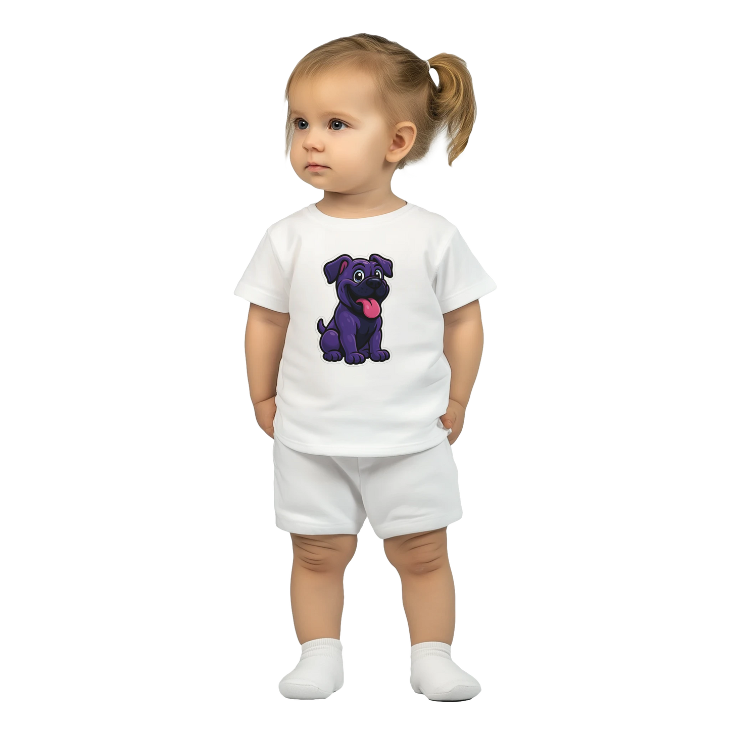 T-shirt bébé blanc coton manches courtes Cane Corso