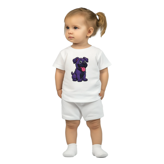 T-shirt bébé blanc coton manches courtes Cane Corso