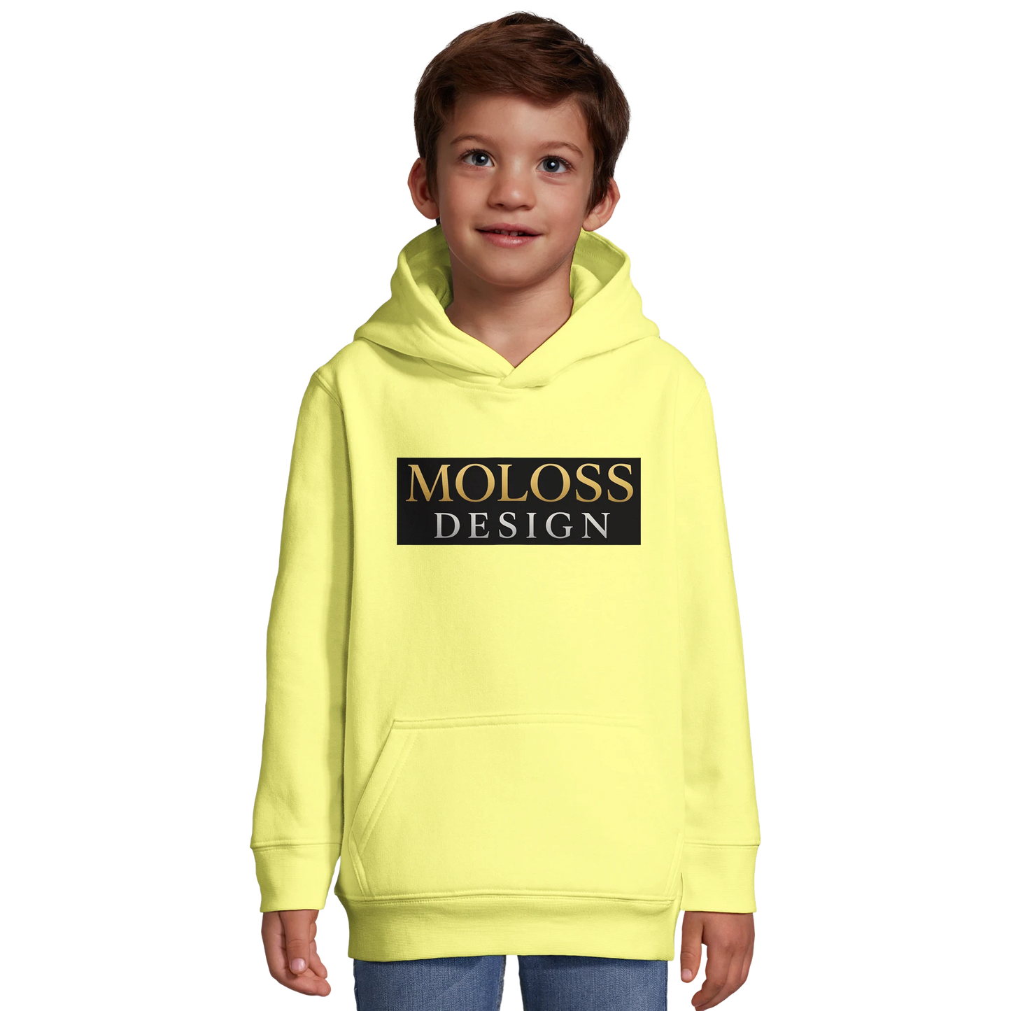 Sweat-shirt à capuche enfant jaune MolossDesign