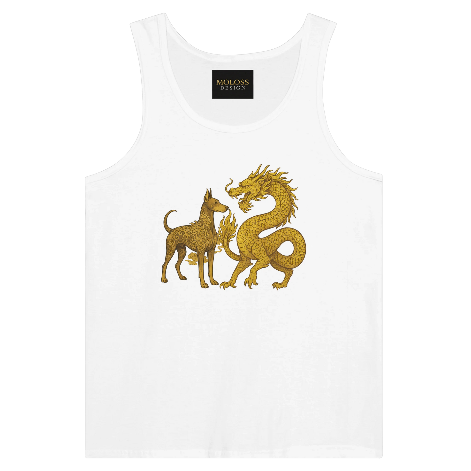 Débardeur adulte unisexe premium blanc Dobermann+Dragon