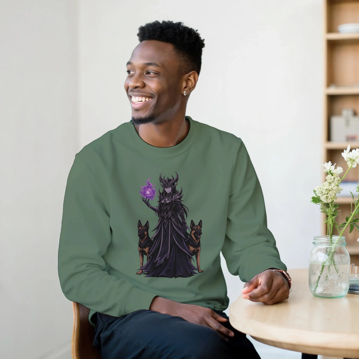 Sweat-shirt adulte unisexe classique ras du cou vert Fantastique Malinois