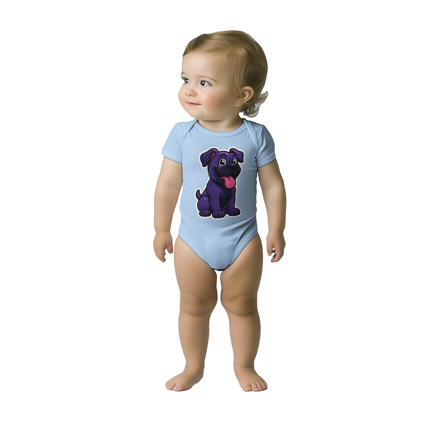 Body bébé bleu ciel coton manches courtes Cane Corso