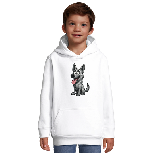 Sweat-shirt à capuche enfant blanc Malinois humour