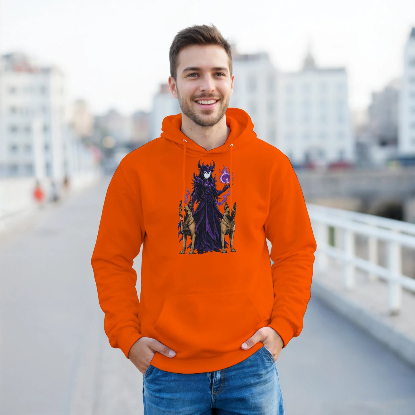 Sweat à capuche adulte unisexe classique orange Fantastique Malinois