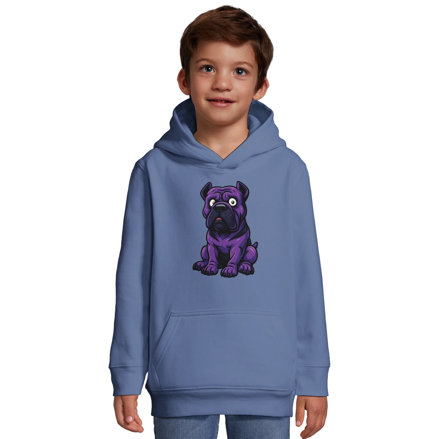 Sweat-shirt à capuche enfant bleu Cane Corso humour