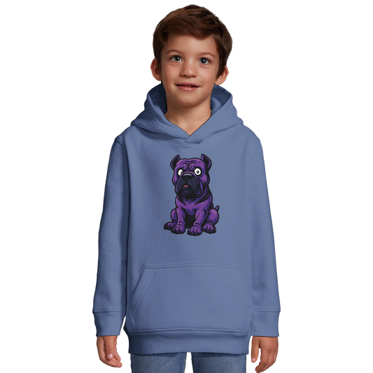 Sweat-shirt à capuche enfant bleu Cane Corso humour