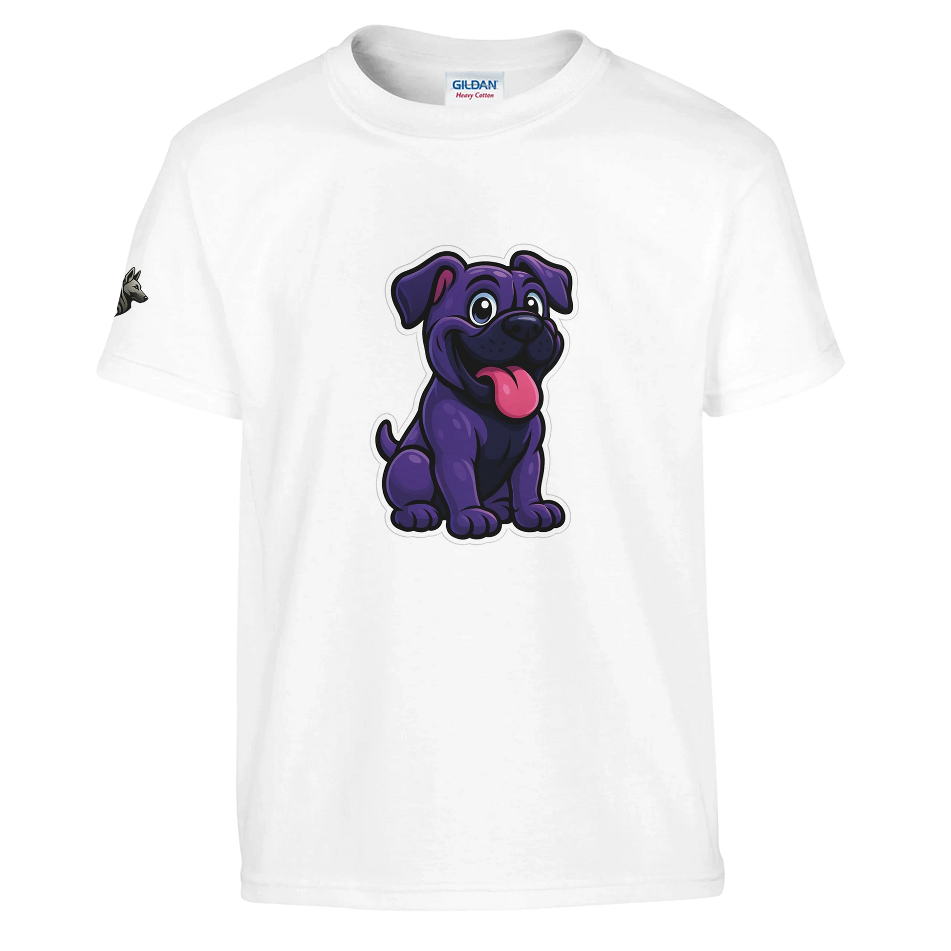 T-shirt enfant classique ras du cou Cane Corso humour 4 avec logo sur manche droite MolossDesign