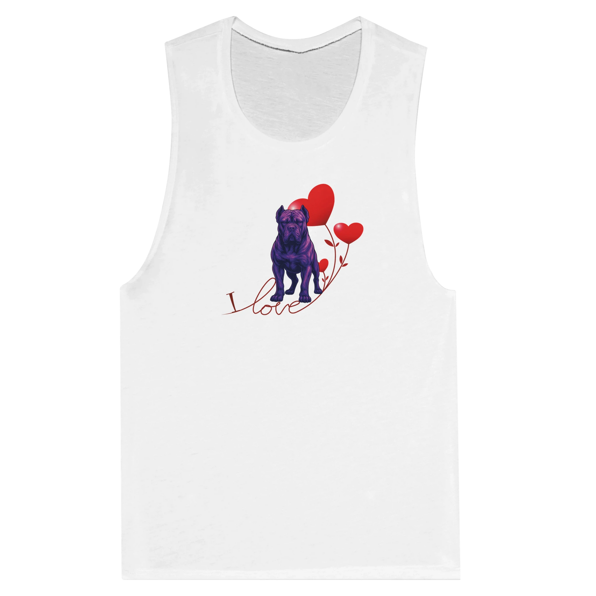 Débardeur pour femme blanc I love Cane Corso