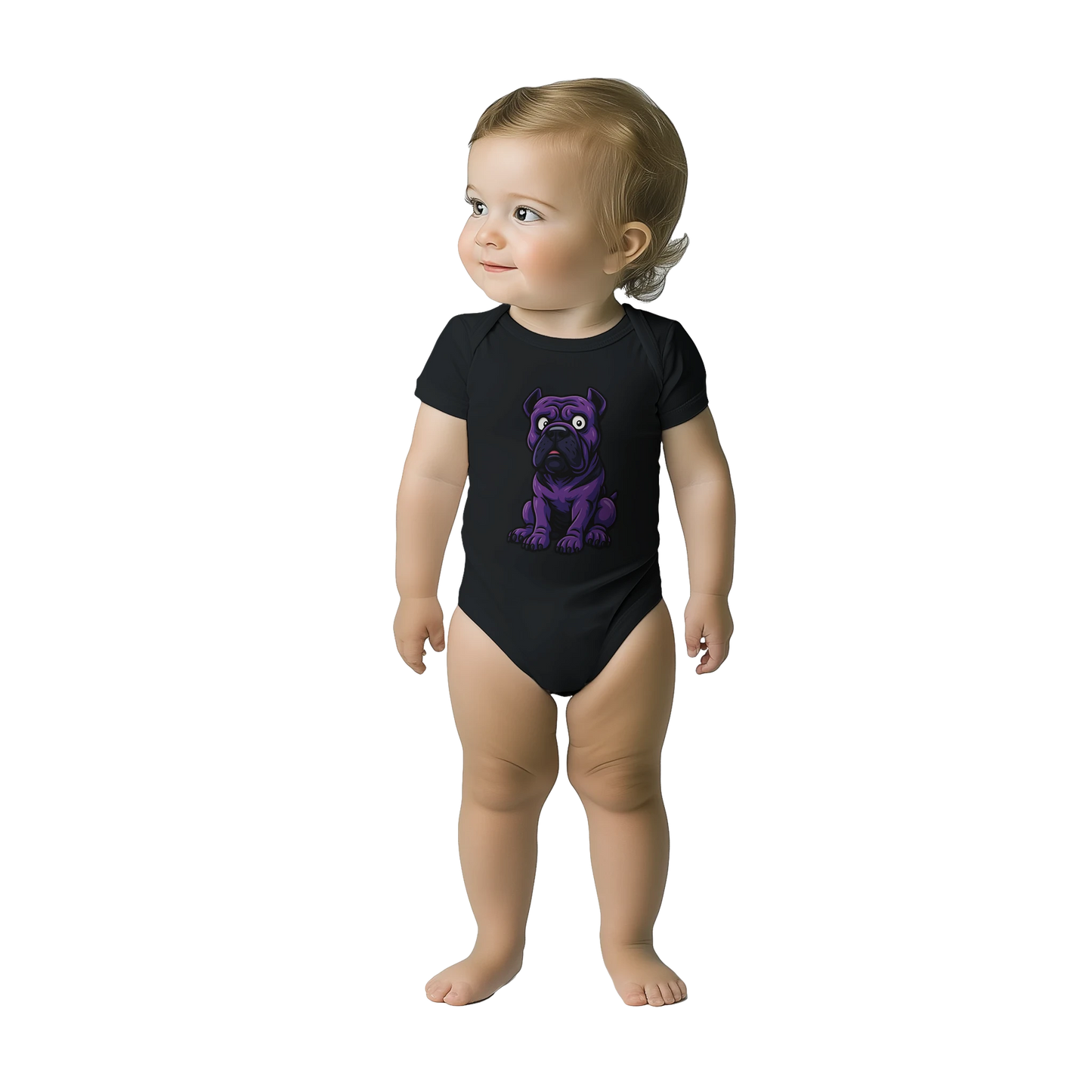 Body bébé noir coton manches courtes Cane Corso