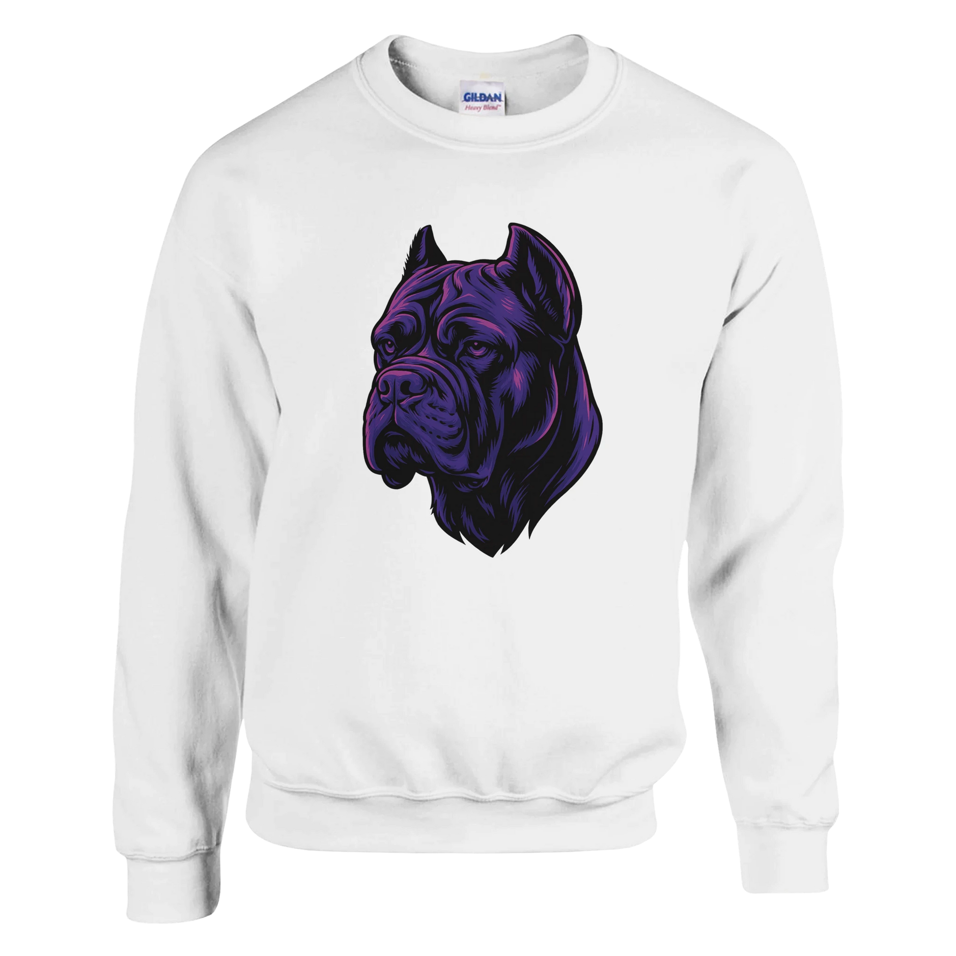 Sweat-shirt adulte unisexe classique ras du cou blanc tête Cane Corso