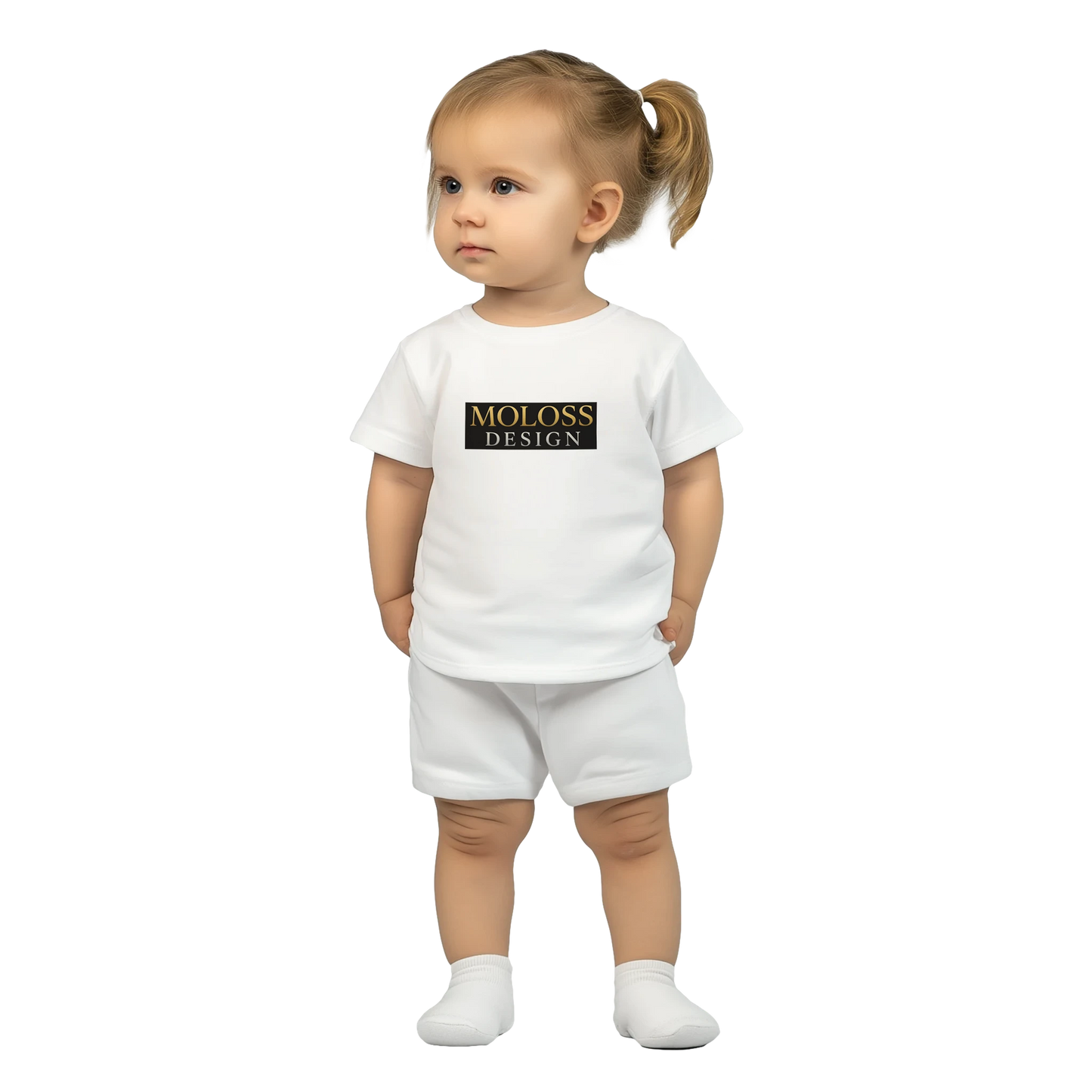T-shirt bébé blanc coton manches courtes MolossDesign