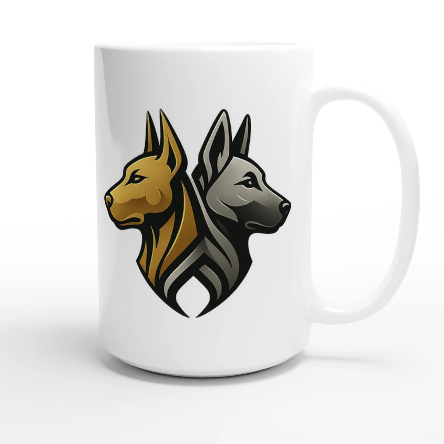 Mug en céramique blanche de 443 ml (15 oz) Cane Corso logo MolossDesign