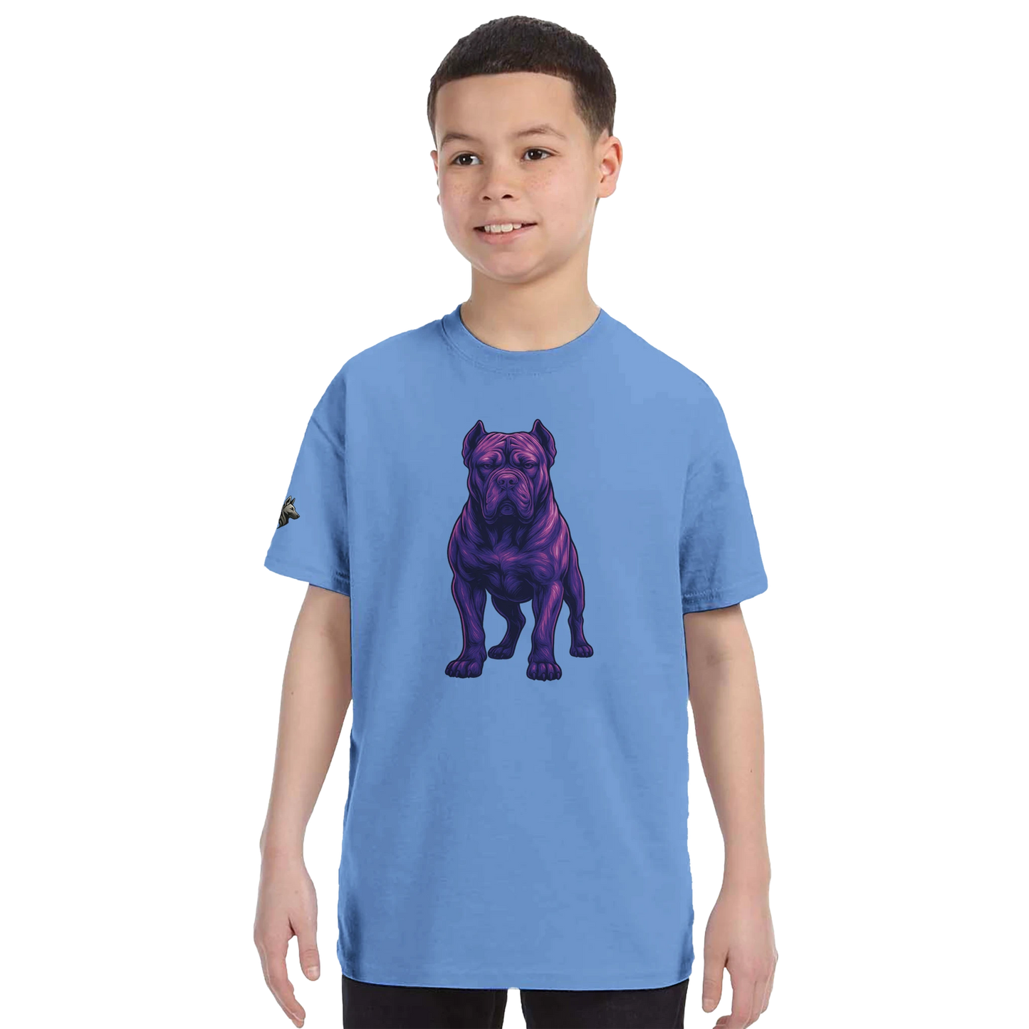 T-shirt enfant unisexe classique ras du cou bleu Cane Corso