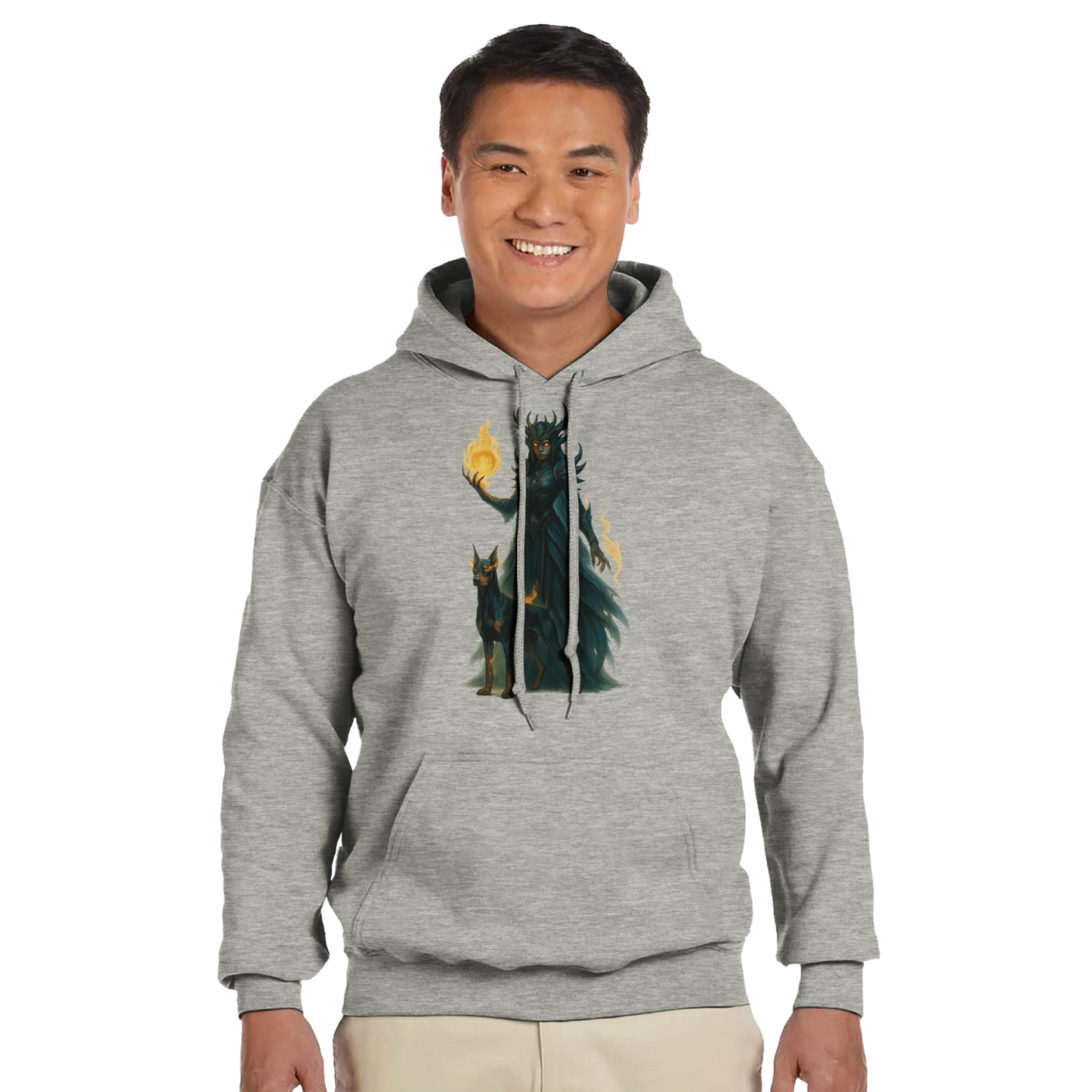 Sweat à capuche adulte unisexe classique gris Fantastique Dobermann