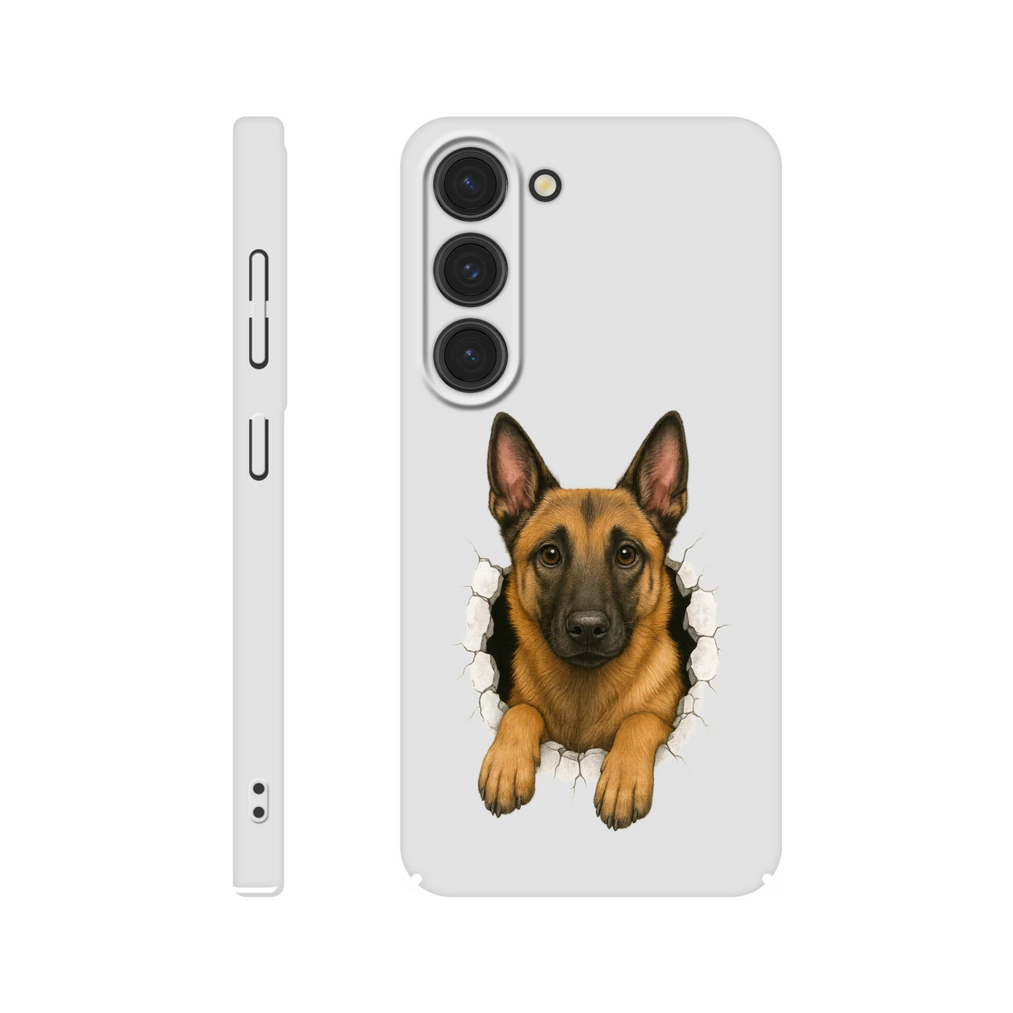 Coque de téléphone Samsung Galaxy S Malinois trou mur2