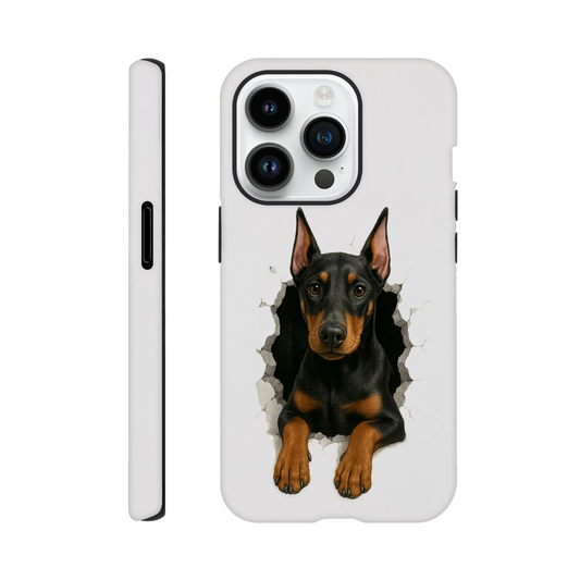 Coque résistante pour Iphone-Dobermann trou mur
