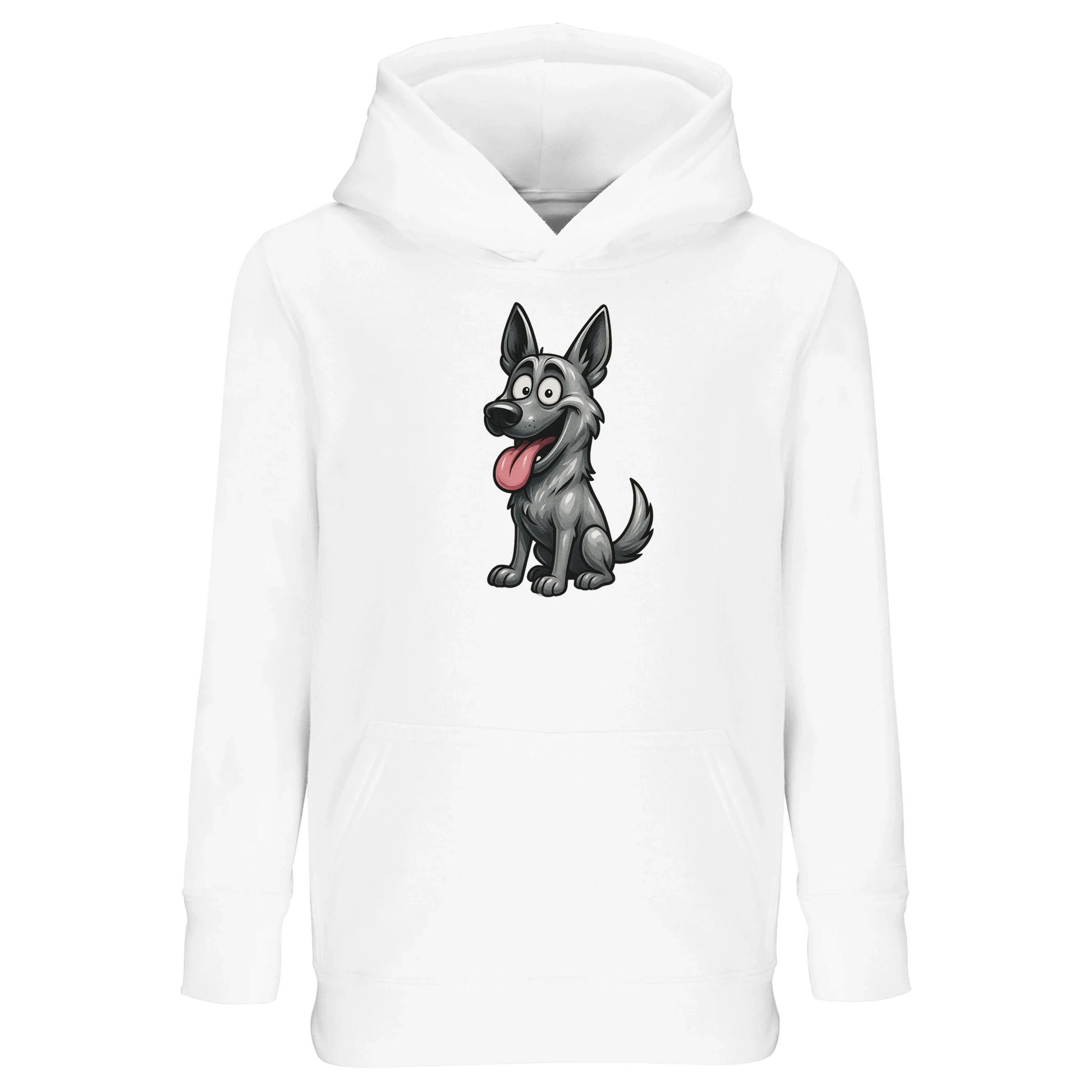 Sweat-shirt à capuche enfant blanc Malinois humour