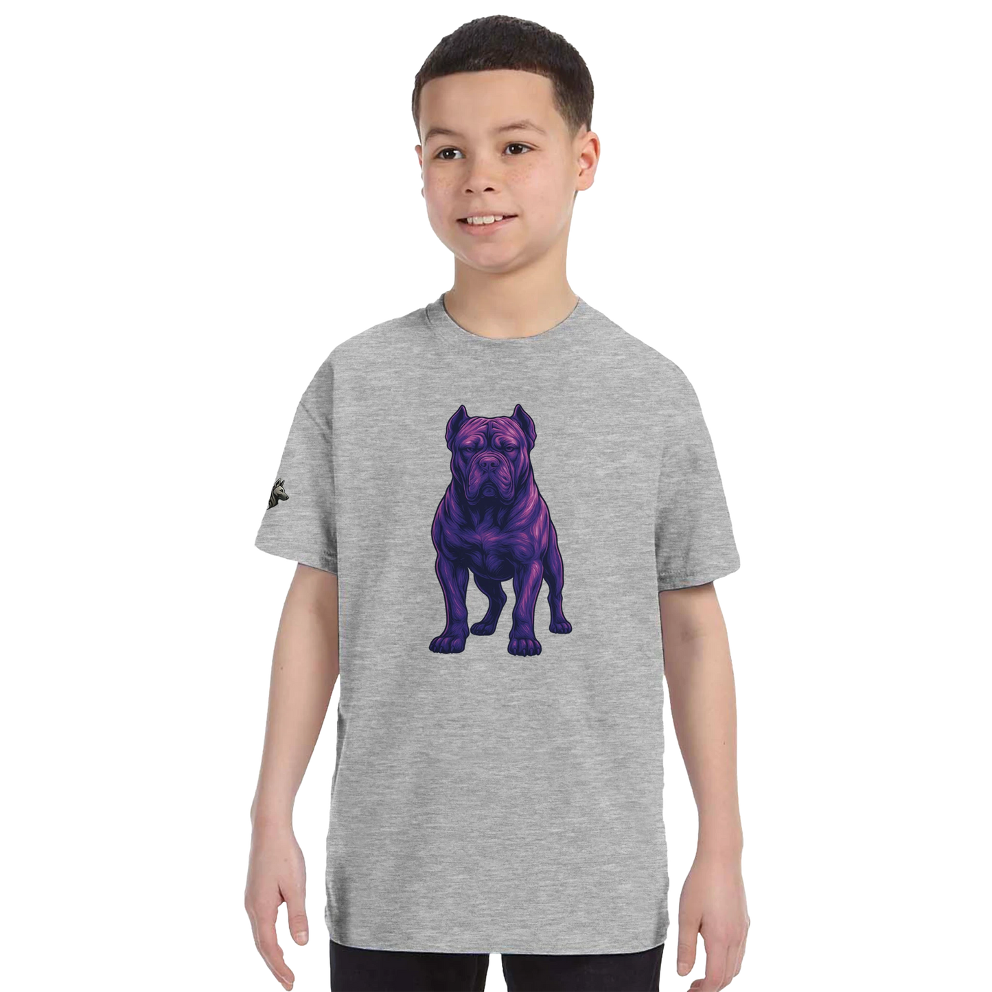 T-shirt enfant unisexe classique ras du cou gris Cane Corso